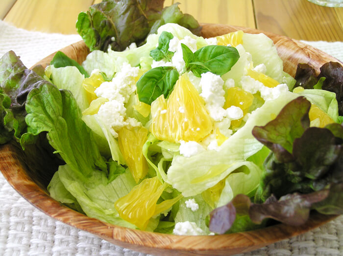 食欲そそる爽やかさ 夏みかんとカッテージチーズサラダ